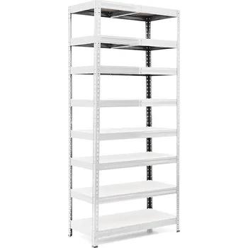 regál Policový regál Trestles RH 2200x900x300, nosnost 2000 kg, 8 polic Barva: pozink, Provedení police: bílá MDF 5 mm