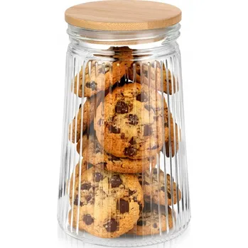 Dóza na potraviny SKLENĚNÁ NÁDOBA NA SYPKÉ POTRAVINY S VÍKEM A TĚSNĚNÍM