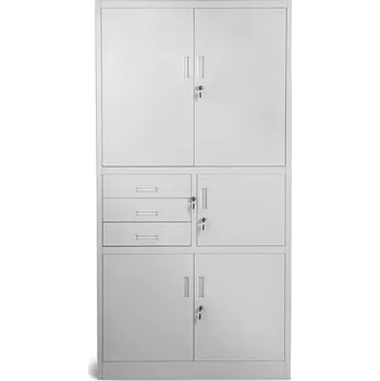 Kancelářská sestava Kancelářská skříň Filip II kov šedá