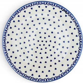 Talíř Mělký talíř na oběd/snídani 21,5 cm Srdce PS02 Keramika Bolesławiec