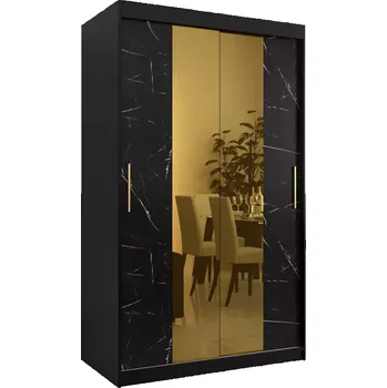 Předsíňová stěna Skříň Platinum T1 120 černá mramor/černá