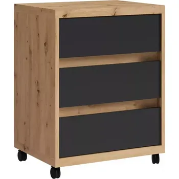 Kancelářská sestava Kontejner Iga Dub Artisan / černý Mat