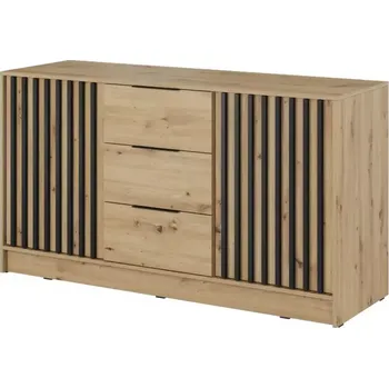 Komoda Nelly 2d dub artisan/lamela černá