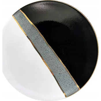 Talíř DEZERTNÍ TALÍŘ TRIO MIEROSZÓW BÍLO-ČERNÝ POLSKO