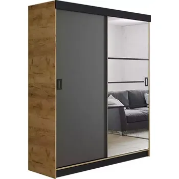 Kancelářská sestava Skříň Retro 138 6l Craft / Přední Grafit