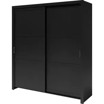 Předsíňová stěna Skříň Frama 185 černá rukojeť stříbrná