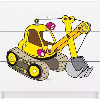 Dětský pokoj Dětská komoda Babydreams bílá - Bagr