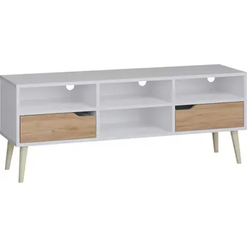 Televizní stolek TV Stolek Agnar dub craft zlatý+bílá