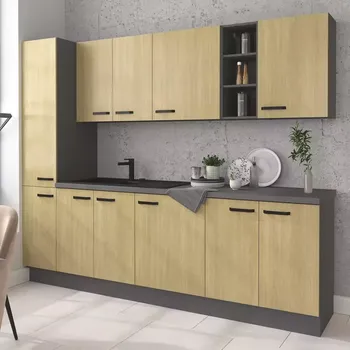 Kuchyňská linka Kuchyňská linka Scandi jedle/antracit 260 bez pracovní desky