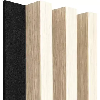 Stavební materiál Akustické 3D lamely na plstě Jasan 137x2650mm