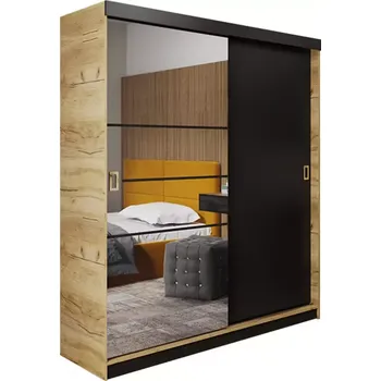 Kancelářská sestava Skříň Retro 138 6l Craft/ Přední Černá