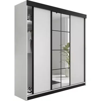 Předsíňová stěna Šatní skříň Lamaro 250 bílá + černé prvky