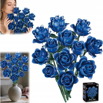 ostatní stavebnice Stavebnice "Kytice modrých růží" – dárek pro dospělé ženy, 585 dílů