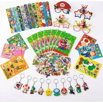 Party dekorace Dárková Sada Super Mario pro Dětské Narozeniny: Klíčenky, Tašky, Masky