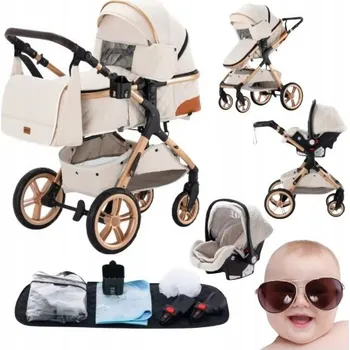 Kočárek DĚTSKÝ SPORTOVNÍ KOČÁREK 3v1 SKLÁDACÍ S AUTOSEDAČKOU YAZOCO