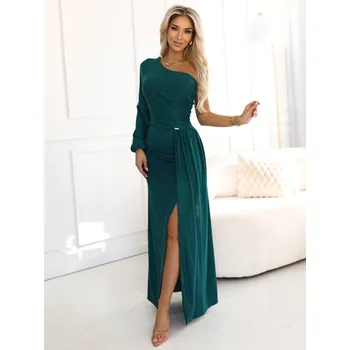 Dámské šaty Elegantní smaragdové společenské šaty 658-2 zelená L