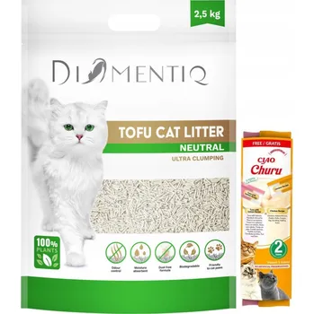 Podestýlka pro kočku Stelivo pro kočky tofu neutrální DIAMENTIQ, hrudkující, 2,5 kg