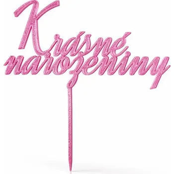 OzdobSi Zápich s nápisem "Všechno nejlepší" tmavě zlatý, klasicky zlatý, světle zlatý, stříbrný, perleťově bílý, pastelově růžový, pastelově mint, bílý, černý, měděný, transparentní, růžový, modrý, fialový, červený, zelený, žlutý