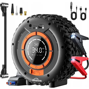 Startovací zdroj WHATOOK Powerbanka s Kompresorem 3500A 150PSI Startovací 12V Benzín Diesel