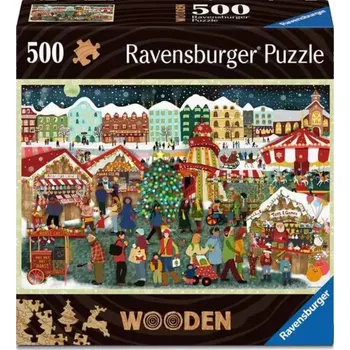 Puzzle Ravensburger dřevěné puzzle Kouzlo Vánoc 500 dílků