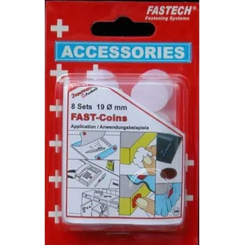 Zip FASTECH® 685-010 kulaté suché zipy zalepení hotmelt háčková a flaušová část (Ø) 20 mm bílá 8 pár