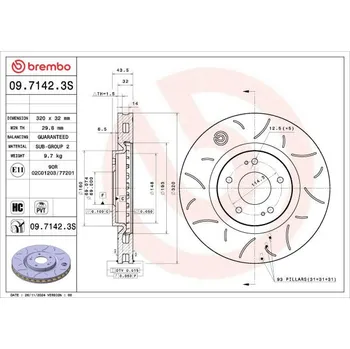 Brzdový kotouč Brzdový kotouč BREMBO 09.7142.3S