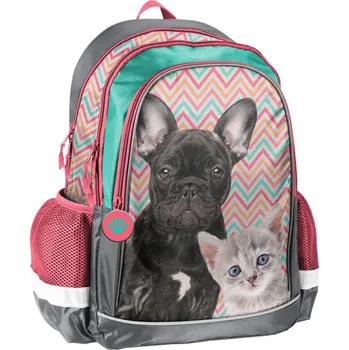 Školní batoh Školní batoh Paso vícekomorový velký vyztužená záda 3 kapsy růžový