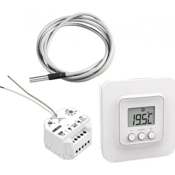 Termostat Internetový termostat pro elektrické podlahové vytápění Delta Dore Tybox 5101+RF4890, sada obsahuje termostat a spínací mikromodul s podlahovým čidlem, bílá