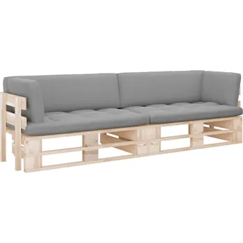 Zahradní nábytek zahrada-XL 2místná pohovka z palet s poduškami impregnovaná borovice 3066675