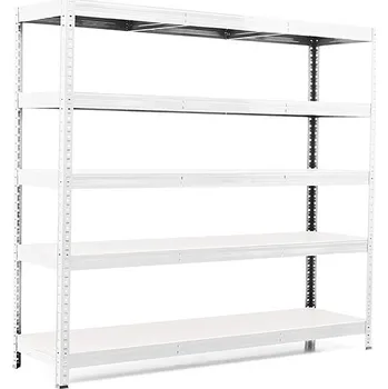regál Policový regál Trestles RH 1500x1400x450, nosnost 1500 kg, 5 polic Barva: pozink, Provedení police: bílá MDF 5 mm