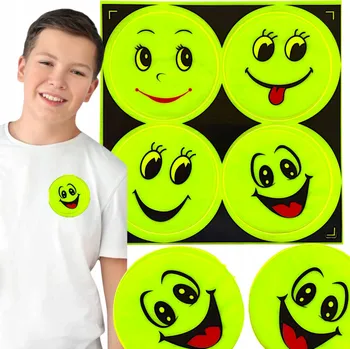 PŘÍVĚSEK REFLEXNÍ PŘÍVĚSEK NA BATOH SMAJLÍK DO ŠKOLNÍ TAŠKY PŘÍVĚSEK NA KLÍČE ÚSMĚV