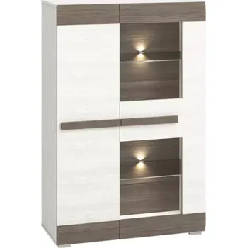 Vinotéka Vitrína Blanco 92 cm, borovice sněžná, new grey