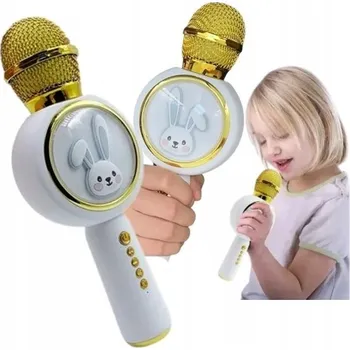 Mikrofon BEZDRÁTOVÝ KARAOKE MIKROFON ZAJÍČEK SWEET BUNNY, bílá barva