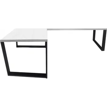 Kancelářská sestava Psací Stůl Roh. Loft Top Bílý 240x160x3,6 Model 0