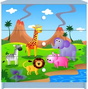 Dětský pokoj Dětská komoda Babydreams modrá - Safari