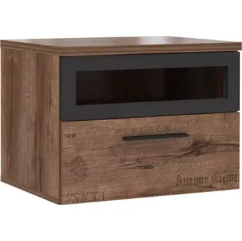 Noční stolek Nocni Stolek Jacky 52cm Dub Ušlechtilý / Černá