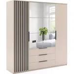 Skříň Torino kašmír/lamela černá 200x215x61