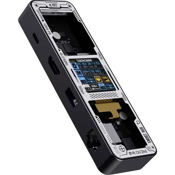 Dockcase USB-C® dokovací stanice DPB61L-EB Vhodné pro značky (dokovací stanice pro notebook): univerzální Integrovaný displej, vč. funkce nabíjení, napájení