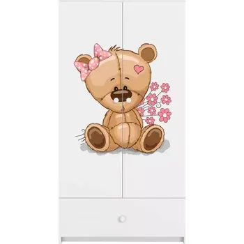 Ložnicová sestava Skříň Babydreams bílá - Medvídek s kytičkami