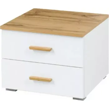 Ložnicová sestava Noční Stolek x2 Wood 46cm Bílá/Wotan