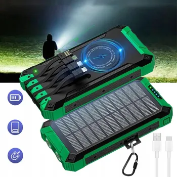 Powerbanka SOLÁRNÍ POWERBANKA INDUKČNÍ NABÍJEČKA 20000mAh 6xUSB SVÍTILNA