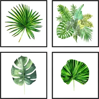 Obraz Set 4x obraz 30x30 listy