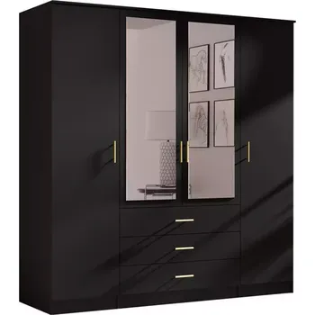 Předsíňová stěna Skříň 4D černá