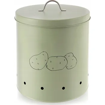 Dóza na potraviny KOVOVÁ NÁDOBA NA ZELENINU A OVOCE ZELENÁ KUCHYŇSKÁ ORGANIZÉR