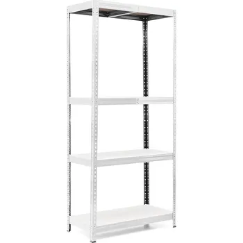 regál Policový regál Trestles RH 1800x800x500, nosnost 1400 kg, 4 police Barva: pozink, Provedení police: bílá MDF 5 mm