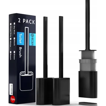 WC štětka Silikonový WC kartáč volně stojící nebo závěsný černý 2 ks