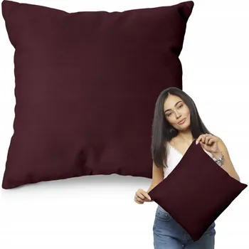 Polštář DEKORAČNÍ POLŠTÁŘ BORDÓ 45x45 POLŠTÁŘ OZDOBNÝ NA POHOVKU POSTEL