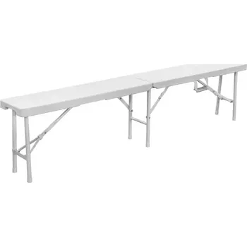 Zahradní lavice Skládací kempingová lavice bílá