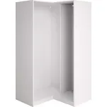 Korpus rohové šatní skříně Ultra, pravý, bílý