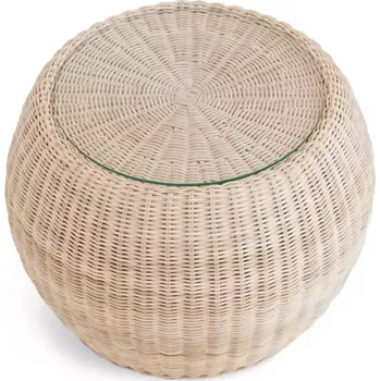 Zahradní stůl Stolek Quincy Round z přírodního ratanu